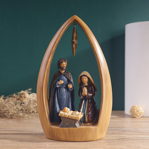 Figura de la Sagrada Familia de Madera y Resina, Modelo 001, para Decoración de Iglesia, Figura de María y Jesús, Modelo 001 - Product Image 4