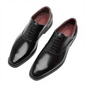 Botas de Vestir para Hombre QJMP de Cuero Genuino, Sin Cordones, Punta Puntiaguda, Suela de Goma, Diseño Sólido, Logotipo Bordado, Tendencia de Moda para Oficina - Product Image 3