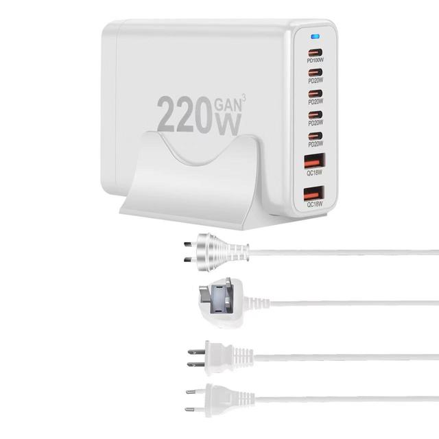Super Fast Charger 220W GaN 30W 1 Port USB Type C PD QC3.0 Desktop for for Multifunction Charger