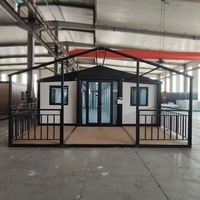 Villa modulaire préfabriquée en acier léger, portable et extensible, type conteneur