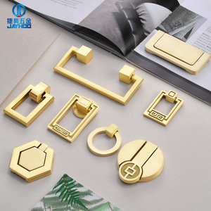 JAYHOO Tiradores de Latón Estilo Chino para Muebles, Forma Geométrica, Herrajes Duraderos para Cajones - Product Image 1