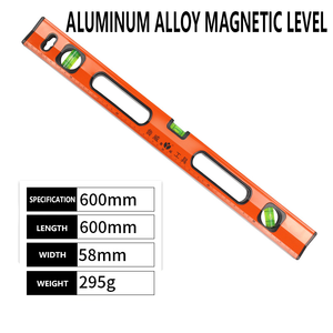 Nivel de burbuja magnético de aleación de aluminio de grado industrial de alta resistencia de 24 pulgadas con precisión de +/-10 mm y rango de 0-5 m para decoración de edificios - Product Image 4