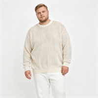 Pull en laine artificielle côtelé à col rond et manches longues pour homme, motif ajouré, collection automne-hiver OEM