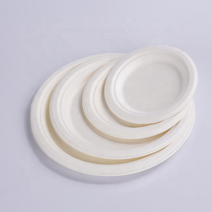 Plates Sets 7" Bagasse Material Paper Plates Dinnerware Sets Compostable Dishes Plates