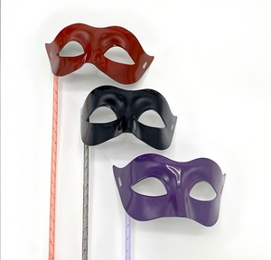 Masques de mascarade avec bâton, masque vénitien pour fête, costume d'Halloween, carnaval, masque à tenir à la main pour femmes et hommes - Product Image 3
