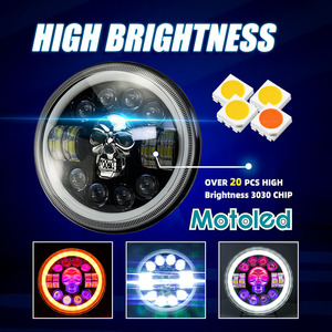 MOTOLED 7 pulgadas motocicleta faro cráneo DRL proyector lente para Bajaj Boxer BJ100 - Product Image 3