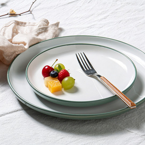 <span class=keywords><strong>Service</strong></span> de vaisselle en céramique classique, assiettes, bols et tasses en grès pour la famille, restaurant, fête, banquet, <span class=keywords><strong>service</strong></span> pour 4 personnes, <span class=keywords><strong>vert</strong></span> et blanc - Product Image 2