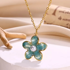 Collane con ciondoli animali smaltati in stile bohémien, placcate oro 18K, con ciondoli a forma di Occhio di Diavolo, Hamsa, Tartaruga, Pesce, per donna, gioielli da spiaggia - Product Image 6