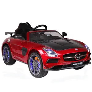 Benz SLS AMG持牌儿童乘坐汽车运动12v电池儿童玩具车骑乘带遥控器