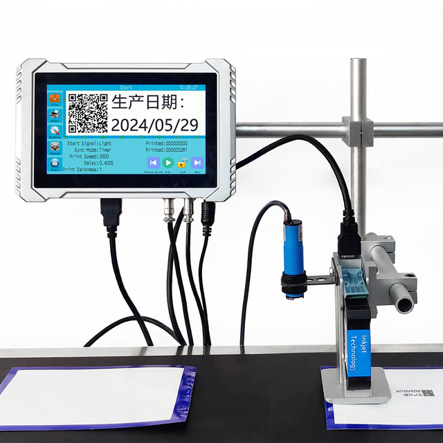 12.7MM Automatic Continuous Spray Thermal Inkjet Printer Online Batch Coding Expiry Date Stamping Date Coding Machine
