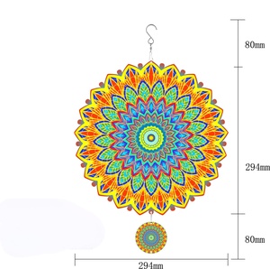 Molinetes de Viento Metálicos al por Mayor, Molinete de Viento Mandala Colgante de 12 Pulgadas para Decoración Navideña en Interiores y Exteriores - Product Image 2