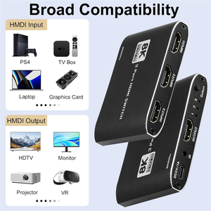 8K 60hz <strong>HDMI</strong> Switcher 3x1 3 <strong>Port</strong> 4K 120hz <strong>HDMI</strong> 2.1 Switch 3 in 1 Out Converter Adapter with IR Remote for <strong>PS5</strong> HDTV Xbox Roku - Product Image 3