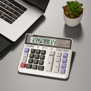 Calculadora solar de alta calidad Escritorio de gran tamaño Calculadora de 12 dígitos con teclado para oficina - Product Image 5