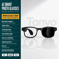 Lunettes photo IA avec traduction vocale en temps réel, appels, lecture de musique, mains libres, étanches IPX-5, vidéo 1080P pour les professionnels