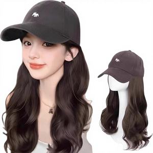 วิกผมยาวหยิกแบบติดหมวกสำหรับผู้หญิง <span class=keywords><strong>IFLY</strong></span> ผมธรรมชาติ ใช้งานง่าย ระบายอากาศได้ดี ยกกระชับใบหน้า ทนความร้อน เหมาะสำหรับฤดูใบไม้ผลิและฤดูร้อน - Product Image 1