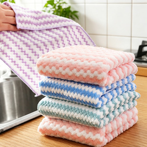 Chiffon de nettoyage pour cuisine 25x25cm, sans peluches, absorbant, rectangulaire, en polyester, pour essuyer les tables et nettoyer - Product Image 1