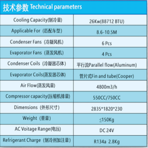 Sistema di climatizzazione per autobus Aftermarket 24V 26kW 88712 BTU Upwind per autobus da 8,6-10,5 m - Product Image 4