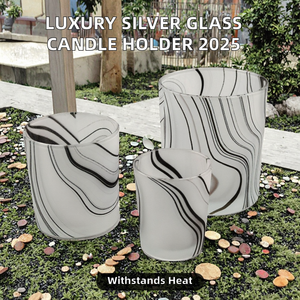 Portavelas Votivo Plateado de Lujo 2025, Ecológico, Resistente al Calor, Decoración Navideña de Cristal para Mesa - Product Image 2