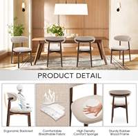 Ensemble de chaises de salle à manger modernes en bois, 4 pièces, ergonomiques, rembourrées en tissu, pieds coniques, beige, meubles de maison, repose-pieds