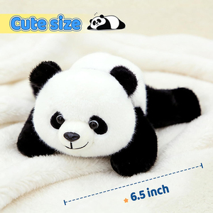 Peluche Personalizzato a Forma di <span class=keywords><strong>Panda</strong></span> Sdraiato, Giocattoli Morbidi Carini con Logo Ricamato e Occhi in Plastica - Product Image 2