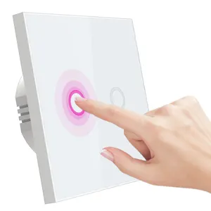 EU standard 868.4mhz Z-wave 2 gangs red led indicator touch sensitive light switch