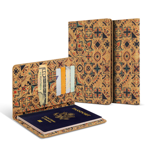 Eco sughero in pelle per famiglie da viaggio portafoglio Rfid porta passaporto logo personalizzato porta passaporto porta-carta porta-carta personalizzata - Product Image 1