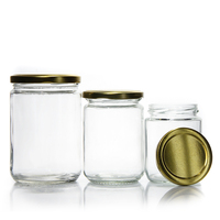 Custom Label Jelly Jam Food Storage Round Glass Jam Glass Jar With Metal Lid