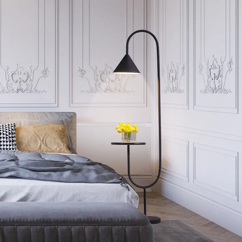 आधुनिक संगमरमर का आधार के साथ कमरे में रहने वाले टेबल मंजिल दीपक स्कैंडिनेवियाई minimalist शैली बेडरूम बेडसाइड मंजिल दीपक