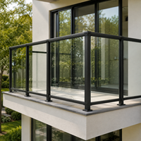 Système de main courante murale en aluminium pour escalier, balustrade 6063 T5 thermolaquée, antirouille, pour marches intérieures et extérieures