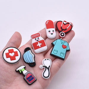 Breloques de chaussures en PVC en gros, série médicale, motifs Pyramide, Amour, Religieux, Fée, Musique, Médecins, Infirmières, Carte de travail, Avion, Décoration DIY - Product Image 5
