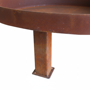 GNEE Corten Outdoor Round Floor-standing Charcoal Pellet-burning Fire Pit Bordes para colocar alimentos - Product Image 1