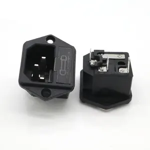 10A 250VAC 3 PINS AC-03 Plug Power Socket Switch Male With Ear for Screw holder and Fuse