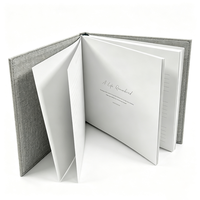 Usine d'impression de livres commémoratifs personnalisés OEM ODM pour bébés, enfants et adultes, en tissu de lin, couverture rigide, pour livre d'or funéraire
