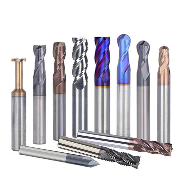 Tungsten Solid Carbide HRC50 HRC55 HRC65 Flat Square End Mill Milling ...