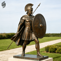 Statues de guerriers grecs antiques en bronze grandeur nature personnalisées, sculpture de soldats romains pour la décoration de place publique en extérieur