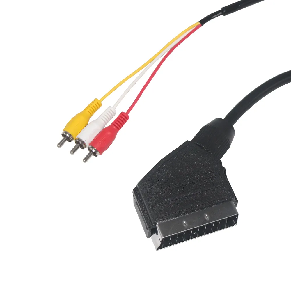 Scart Đến 3 Rca Nam Bộ Chuyển Đổi Tương Tự Kỹ Thuật Số Cáp Dây Âm Thanh Nổi Loa Siêu Trầm Âm Thanh Bộ Khuếch Đại Được Bảo Vệ Kép Bộ Thu Av Hi-Fi