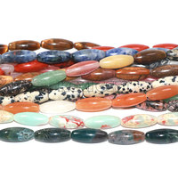 Manik-manik Oval Bentuk Beras Panjang 6x16mm, Manik-manik Batu Akik Mata Harimau Alami Halus Bentuk Barel Oliver untuk Pembuatan Perhiasan