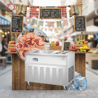 Machine à rouleaux de glace en acier inoxydable NC110S pour la préparation de morceaux de yaourt, rouleaux de yaourt et neige glacée à usage commercial