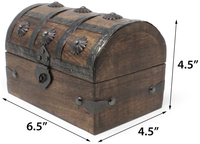 Coffre au trésor rectangulaire en bois multifonction moderne pour enfants, boîte à bijoux, rangement portable, capacité de 3 à 6 L