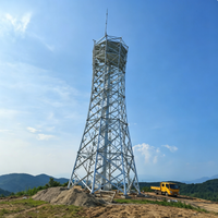Structure de support de tour radar en treillis d'acier galvanisé Q420B à 4 pieds, durable et résistante au vent, pour la surveillance météorologique