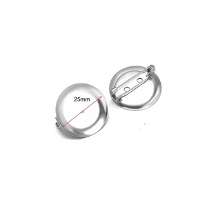 Clip de broche rond en acier inoxydable 25 mm, accessoires de bijouterie DIY pour la confection de vêtements - Product Image 3