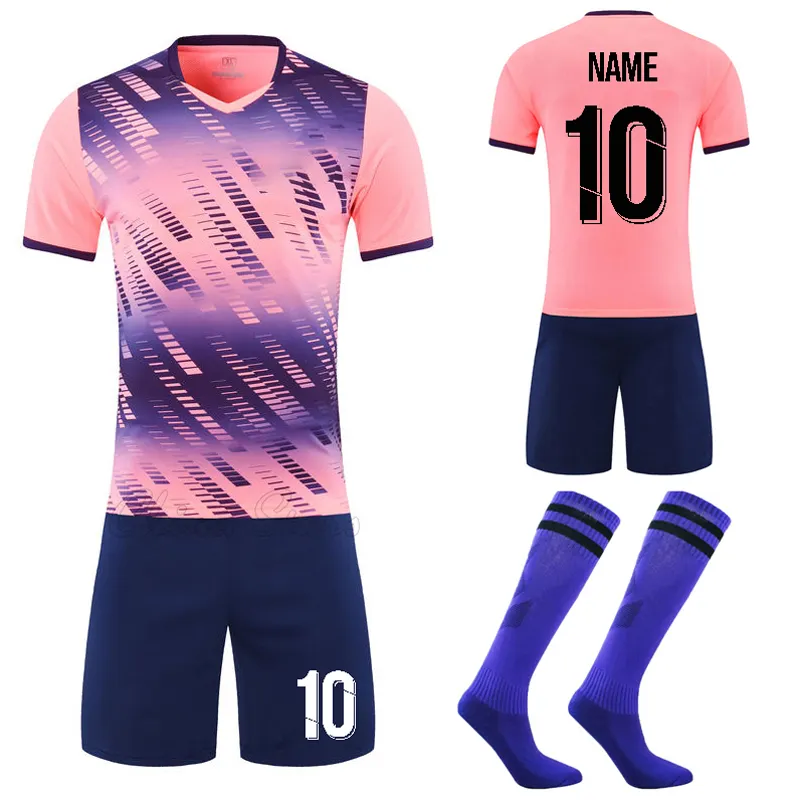 Men Soccer Jerseys Sets 2023 Boys Girls Football Shirts Sportswear Youth Kids Football Training Uniforms with Socks