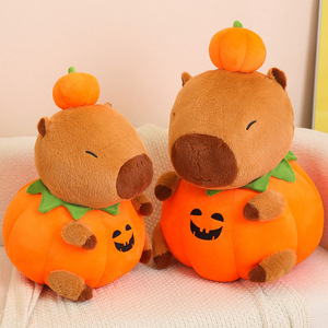 Jouet en peluche capybara citrouille d'Halloween mignon, super doux, doublure en maille, <span class=keywords><strong>coussin</strong></span> de sommeil, cadeau - Product Image 3