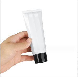 Paquete de manguera cosmética arrugada poligonal blanca de 80g, embalaje de 80ml, botella vacía, botella de vacío de plástico - Product Image 5