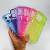 Transparent clair 2 en 1 tpu gelée couleur pc antichoc coloré étui de téléphone portable pour iphone 16 plus 16 pro max