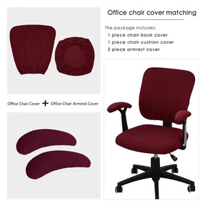 Non-Slip Stretch Slipcover Set for Dining and Office <strong>Chair</strong> Includes Cushion Back <strong>Cover</strong> and Armrest for Computer Desk Home Use - Product Image 4