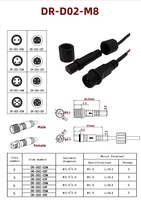 Connecteur de câble étanche DREAM Custom M10, faisceau de câbles à 2, 3 ou 4 broches, longueur personnalisée, AWG, prise mâle/femelle