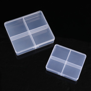 Caja <span class=keywords><strong>de</strong></span> Plástico Transparente <span class=keywords><strong>de</strong></span> PP con 4 Compartimentos y Tapa - Caja <span class=keywords><strong>de</strong></span> Almacenamiento para Joyería, Anillos, Artículos <span class=keywords><strong>de</strong></span> Pesca, Uñas - Product Image 3