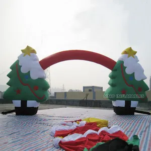Custom Made Ngoài Trời Lớn Đôi Cây Giáng Sinh Inflatable Arch Đối Với Giáng Sinh Khuyến Mãi Từ Trung Quốc Nhà Máy