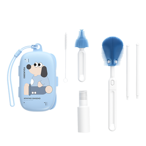 Juego de biberones multifuncional portátil de muestra gratis de OEM/ODM con pajita de silicona y cepillo hecho de material PP duradero - Product Image 2